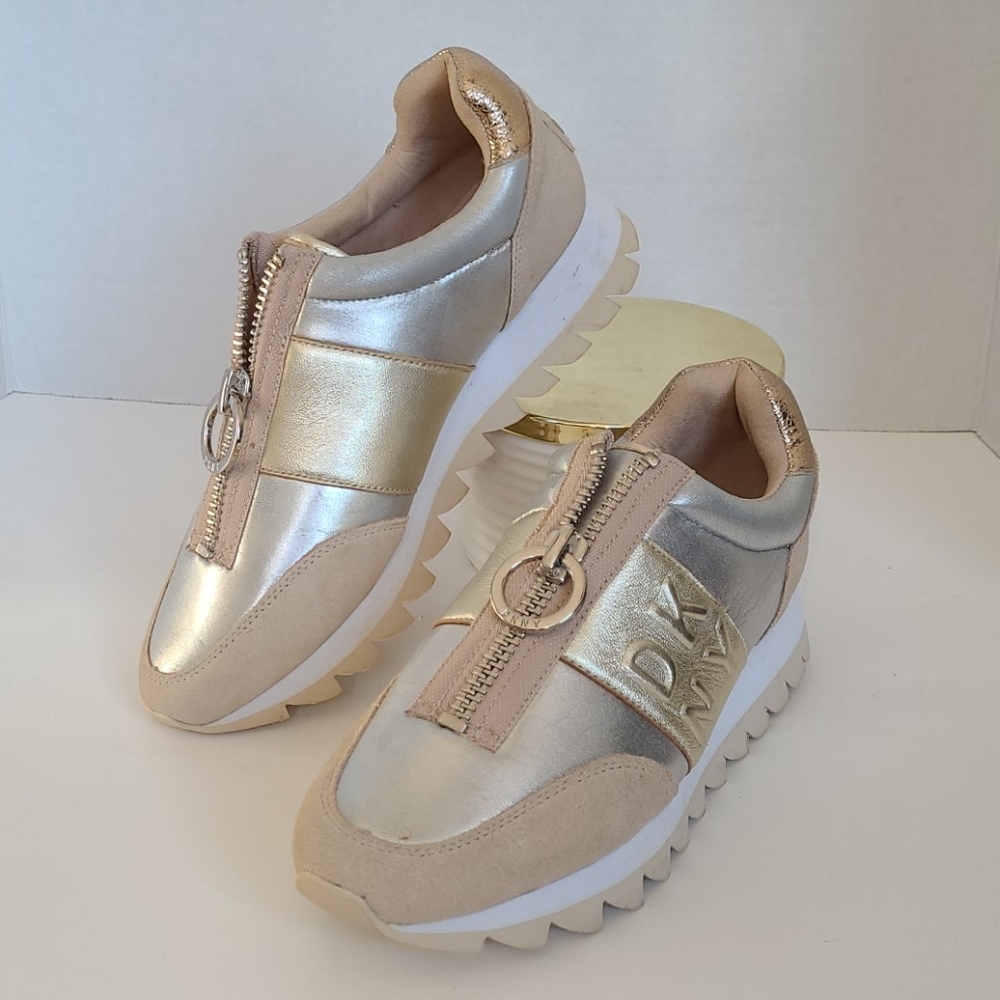 DKNY Metallic Sneaker Wedge